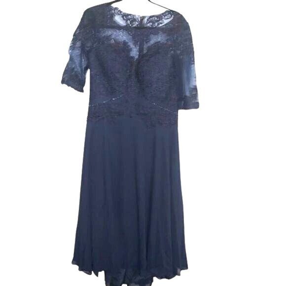 Asymmetrical Chiffon Evening Dress With Sequined Bodice & High Low Skirt - Picture 2 of 13